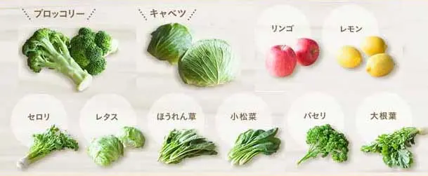 緑でサラナ　8種の青野菜、2種の果物